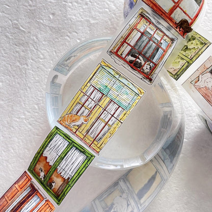 3071 A31 Inside & Out | Original Hand-Drawn PET Washi Tape Die-Cut for Journaling