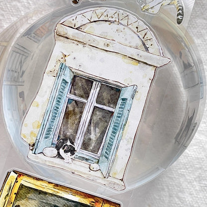 3071 A31 Inside & Out | Original Hand-Drawn PET Washi Tape Die-Cut for Journaling