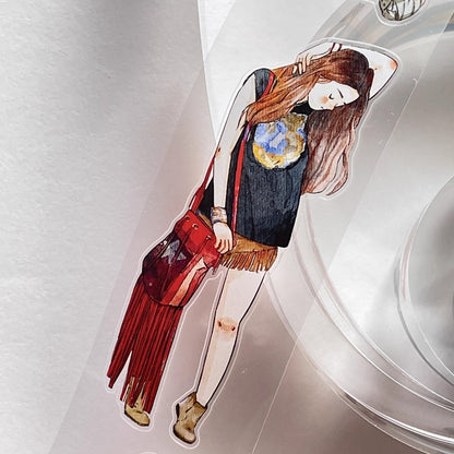 3067 A27 Drifter | Original Character Hand-Drawn PET Washi Tape Die-Cut for Journaling