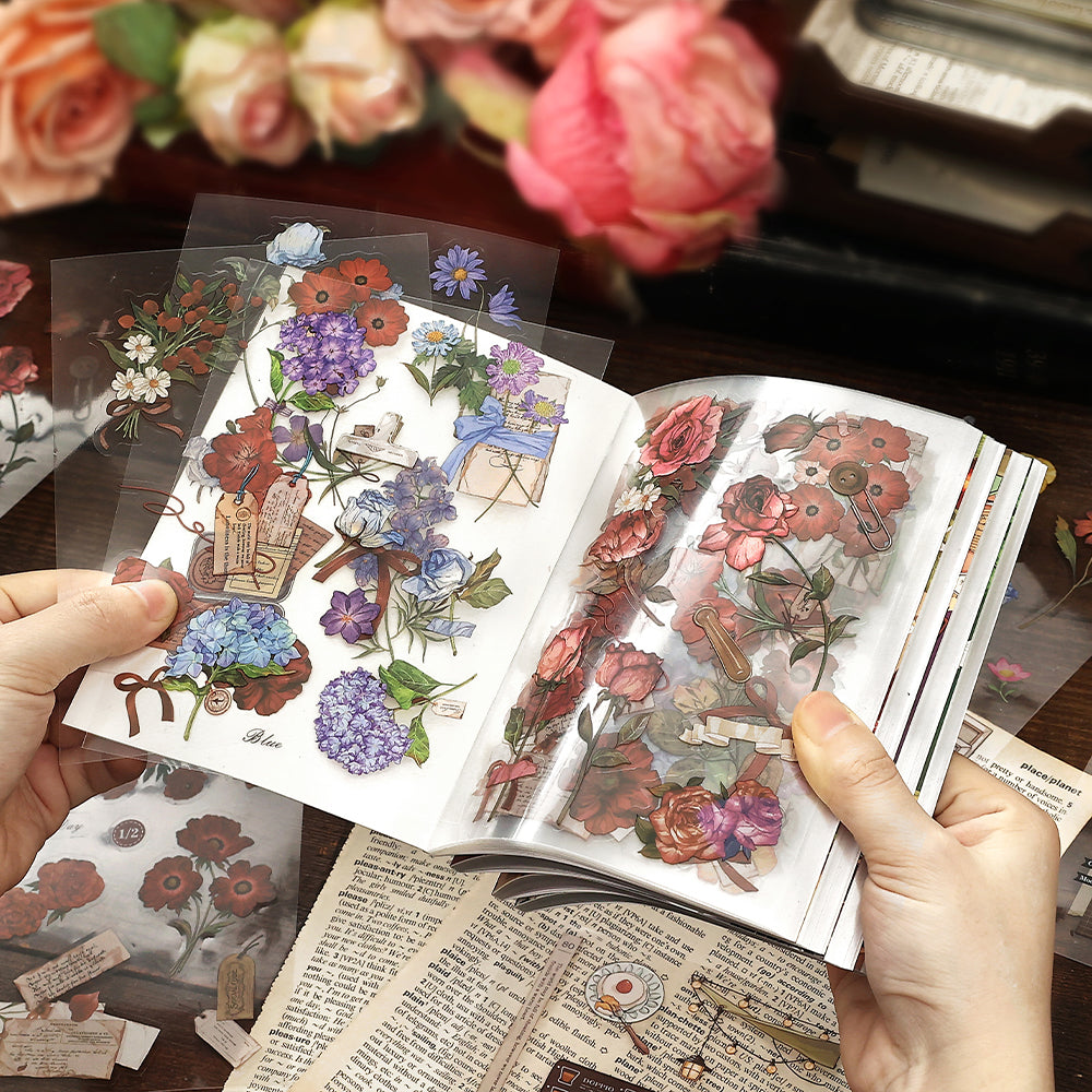 [2603-039] PET Sticker Book for Background Collage 4 Styles