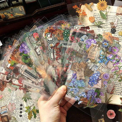 [2603-039] PET Sticker Book for Background Collage 4 Styles