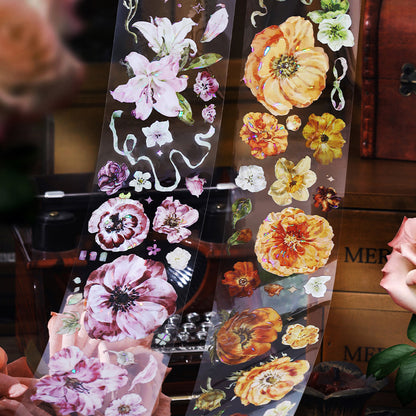 [2603-117] Iridescent Floral PET Stickers 4 Styles