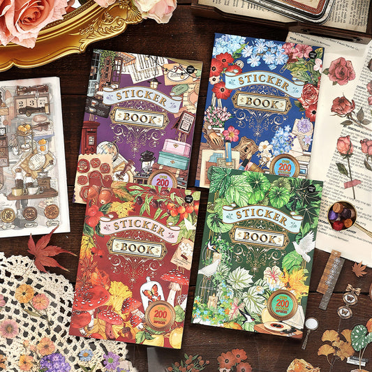 [2603-039] PET Sticker Book for Background Collage 4 Styles