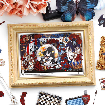 [2601-118] Rose Poetry PET Stickers – Gothic Vintage Collage Series (56 Pieces)