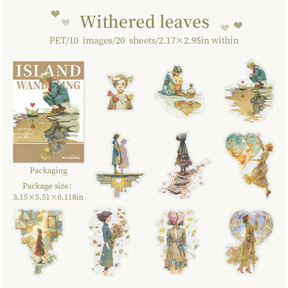 [2603-089] Fantasy Outdoor Figure PET Stickers 4 Styles