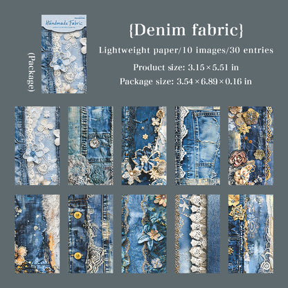 [2603-098] Fabric Texture Journal Collage Paper 6 Styles