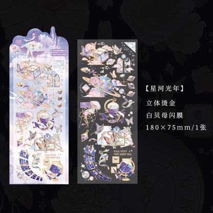 [2601-221] Shell Glow Series Foil PET Journal Sticker Set 6 Styles