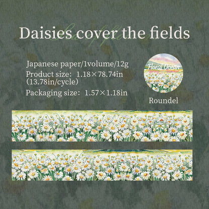[2603-121] Floral Field Washi Tape 4 Styles