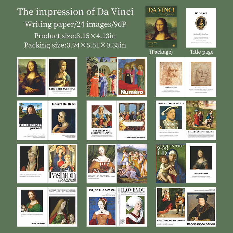 [2601-143] Vintage Art Mini Books – Classic Masterpiece Collage Series (6 Designs)