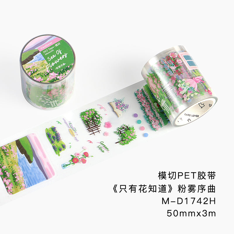 [2603-040] Floral Die Cut PET Tape 4 Styles