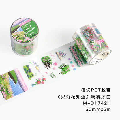 [2603-040] Floral Die Cut PET Tape 4 Styles