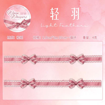[2601-223] Woven Whisper Series Die Cut Washi Tape Journal Decoration Set 6 Styles