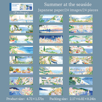 [2603-082] Seasonal Travel Landscape Journal Collage Sticker Book 4 Styles
