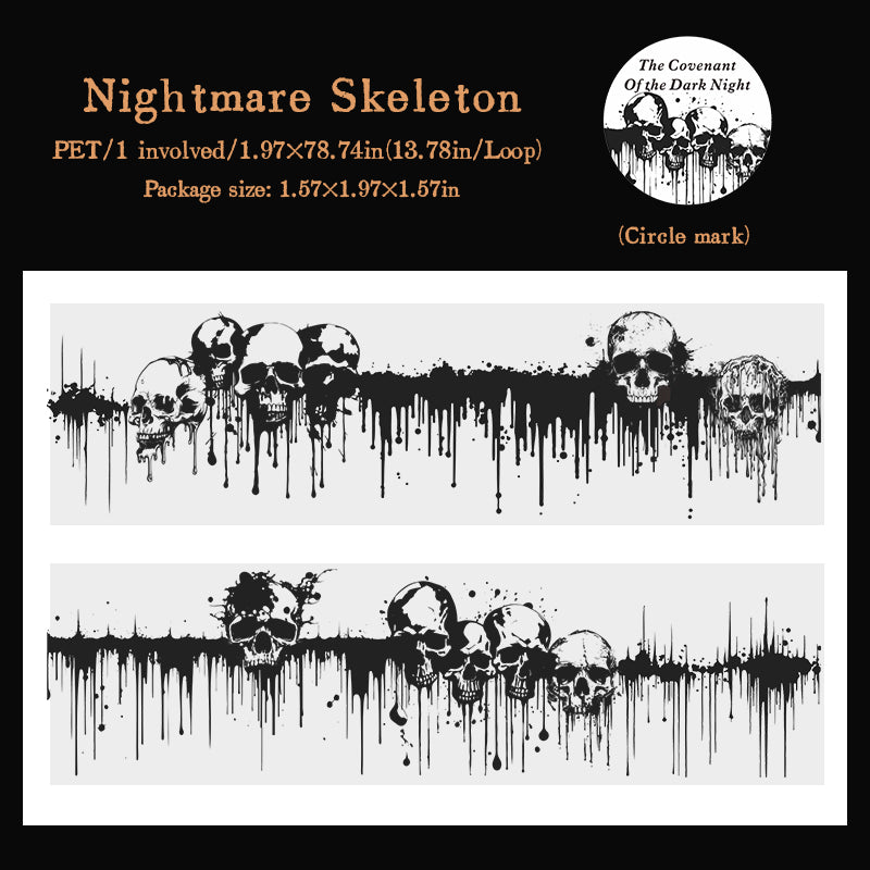 [2601-150] Gothic Rose PET Washi Tape – “Covenant of the Dark Night” Series (6 Designs)