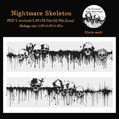[2601-150] Gothic Rose PET Washi Tape – “Covenant of the Dark Night” Series (6 Designs)
