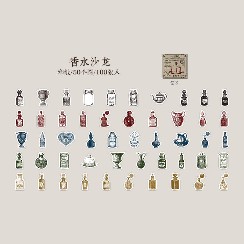 [2602-001] Vintage Ephemera Object Sticker Box 8 Styles