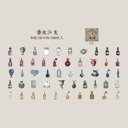 [2602-001] Vintage Ephemera Object Sticker Box 8 Styles