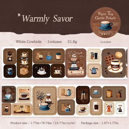 [2601-168] Warm Tea – Vintage Dessert Washi Tape (4 Designs)