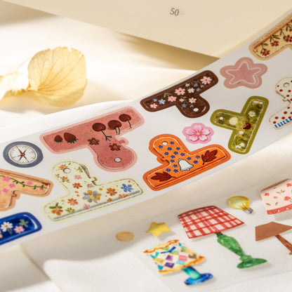 [2601-235] Everyday Objects Series Synthetic Paper Washi Tape Journal Stickers 4 Styles