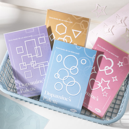 [2603-032] Colorful Frame Die Cut Stickers 4 Styles