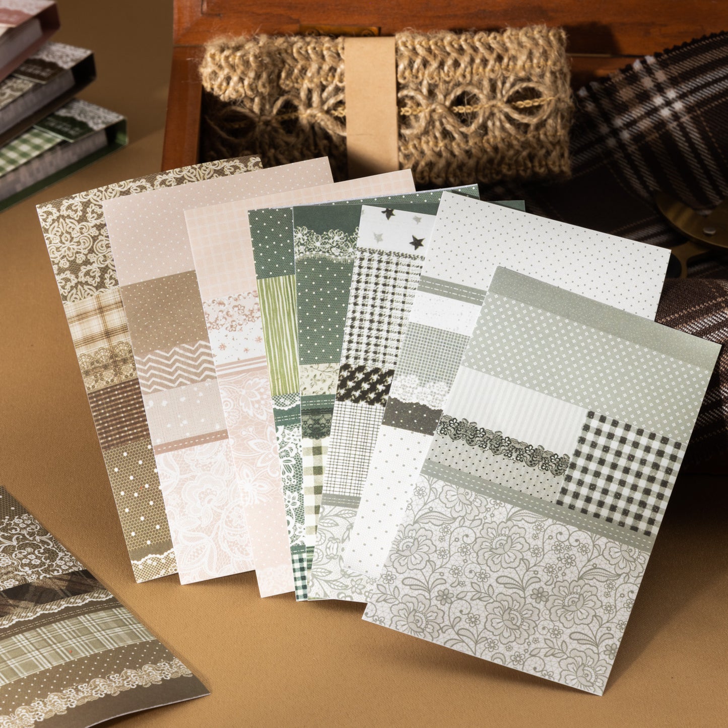 [2601-171] Floral Patchwork – Vintage Lace Collage Paper Pad (6 Designs)