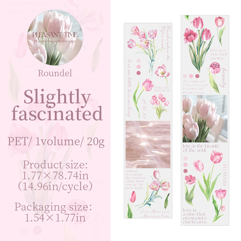 [2601-234] Leisure Time Series Botanical PET Washi Tape Journal Decoration 6 Styles