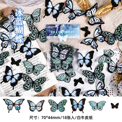 [2603-026] Butterfly Vintage Collage Stickers 6 Styles