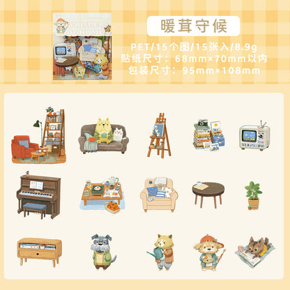 [2603-111] Cute Animal PET Sticker Pack 4 Styles