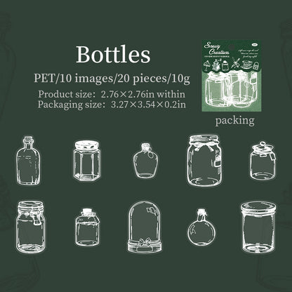 [2601-132] Snowy Creations Puffy PET Stickers – Vintage Objects Collection (6 Designs)