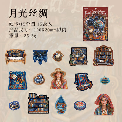 [2601-176] Twilight Letter – Gothic Vintage Character Sticker Set (6 Designs)