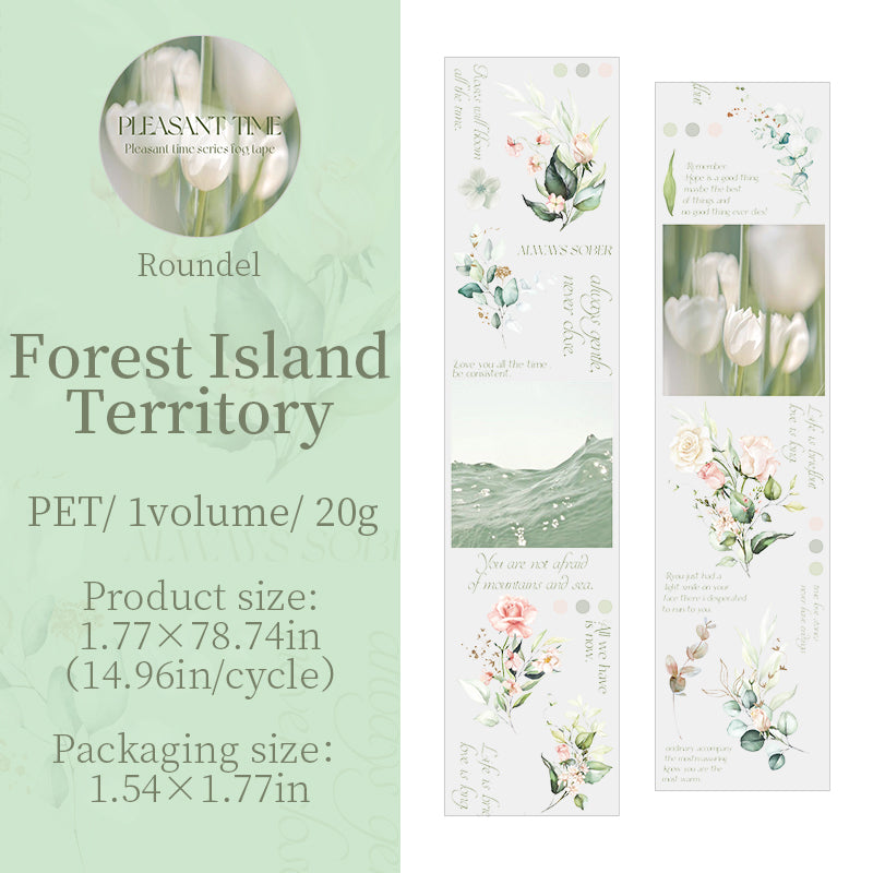 [2601-234] Leisure Time Series Botanical PET Washi Tape Journal Decoration 6 Styles