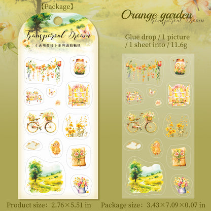 [2601-178] Transparent Dream – Epoxy-Style Landscape Sticker Set (6 Designs)