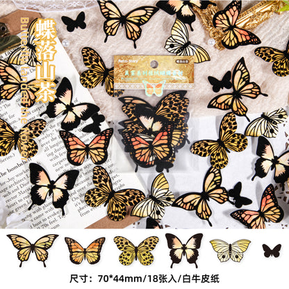 [2603-026] Butterfly Vintage Collage Stickers 6 Styles