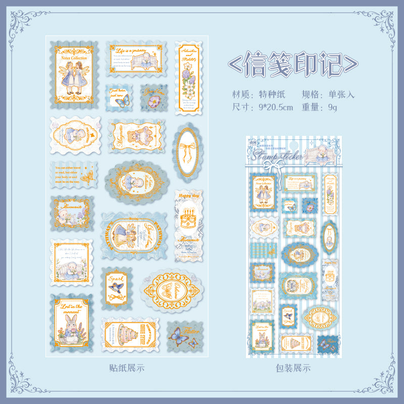 [2601-164] Stamp Tales – Gilded PET Vintage Labels (6 Designs)