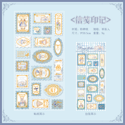 [2601-164] Stamp Tales – Gilded PET Vintage Labels (6 Designs)