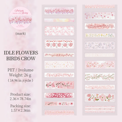 [2601-174] Fall into Spring – PET Die-Cut Decorative Tape Set (4 Designs)