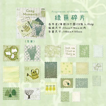 [2603-011] White Kraft Embossed Stamp Stickers 6 Styles
