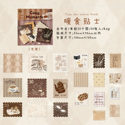 [2603-011] White Kraft Embossed Stamp Stickers 6 Styles
