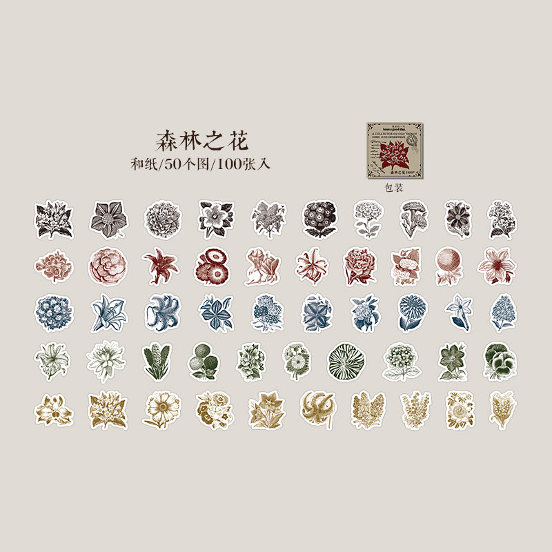 [2602-001] Vintage Ephemera Object Sticker Box 8 Styles
