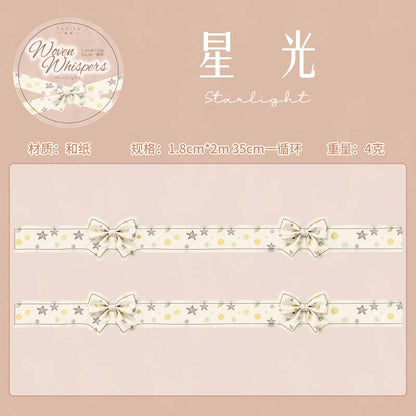 [2601-223] Woven Whisper Series Die Cut Washi Tape Journal Decoration Set 6 Styles