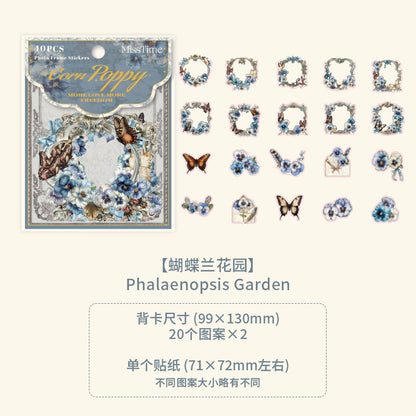 [2603-046] Vintage Floral Frame Stickers European Style 6 Styles