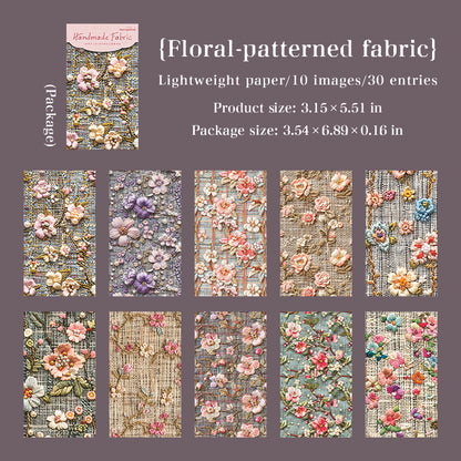 [2603-098] Fabric Texture Journal Collage Paper 6 Styles