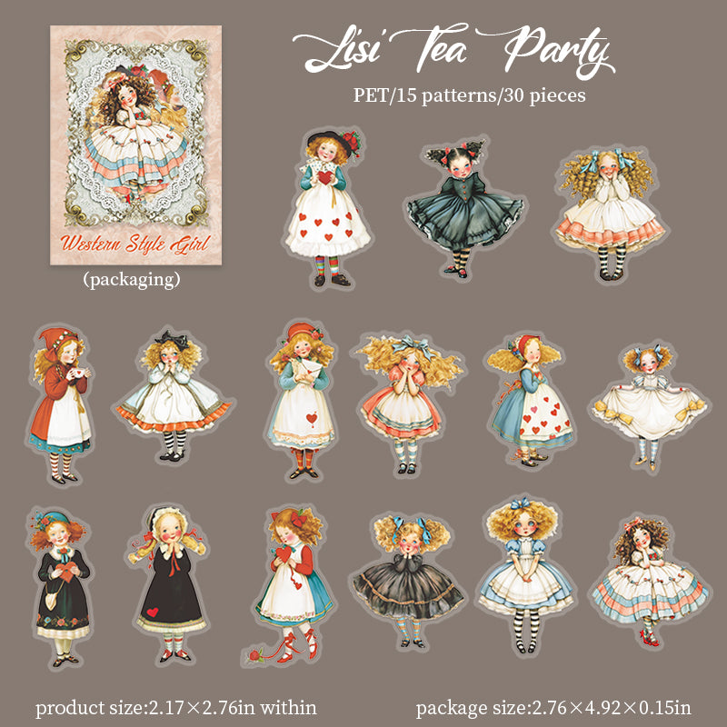 [2603-138] Vintage Girl PET Sticker Pack 4 Styles