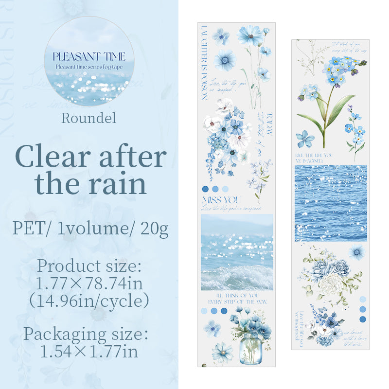 [2601-234] Leisure Time Series Botanical PET Washi Tape Journal Decoration 6 Styles