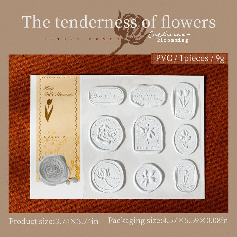 [2601-134] 3D Wax Seal Stickers – Soft Moments Vintage Journaling Set (4 Designs)