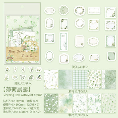 [2601-226] Flower Habitat Station Series Floral Butterfly Journal Sticker Material Pack 6 Styles