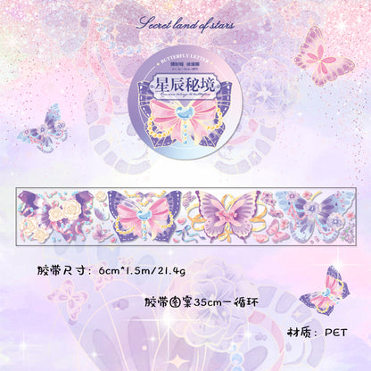 [2603-118] Butterfly Letter Iridescent PET Tape 4 Styles