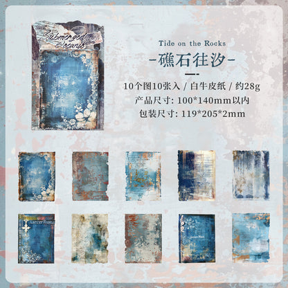 [2603-014] Vintage Ephemera Background Paper 10 Sheets 6 Styles