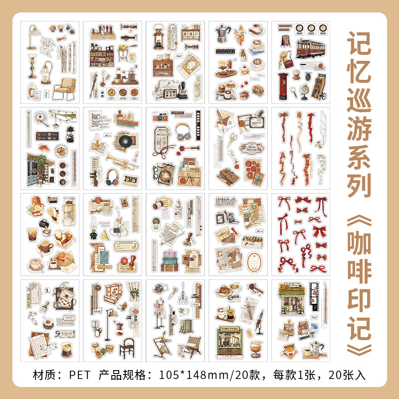 [2603-039] PET Sticker Book for Background Collage 4 Styles