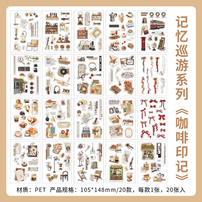 [2603-039] PET Sticker Book for Background Collage 4 Styles